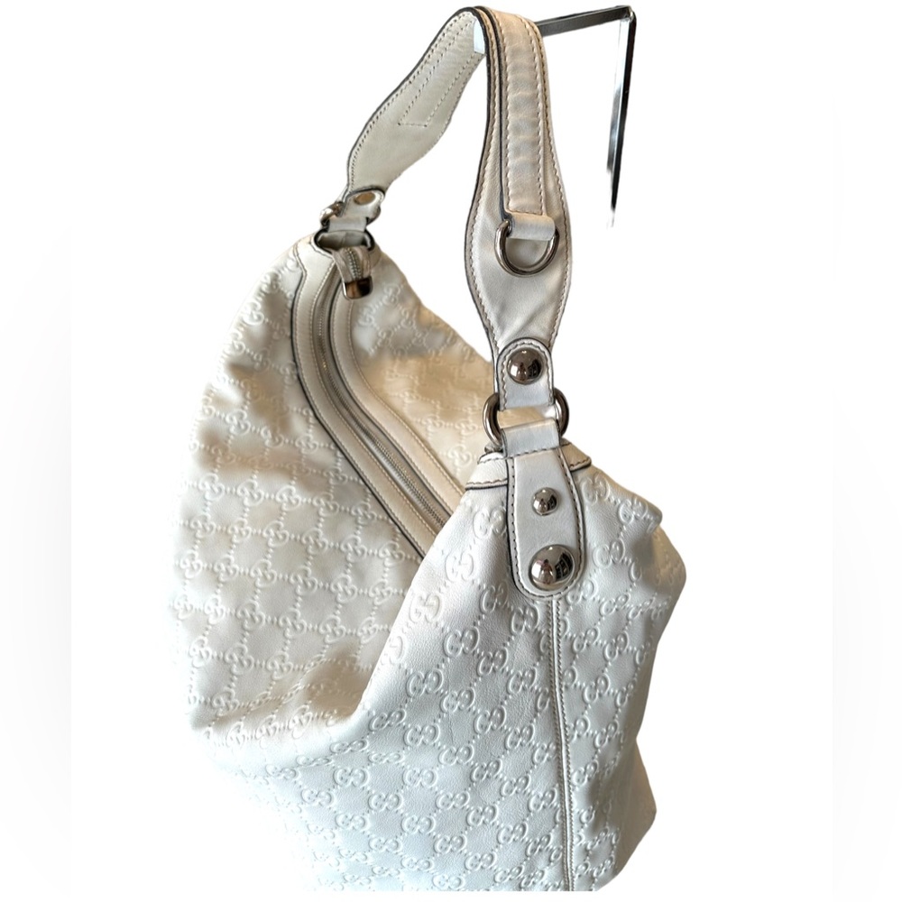 Sold 📌Gucci White Guccissima Leather Icon Bit Large Hobo Bag - Picture 5 of 11